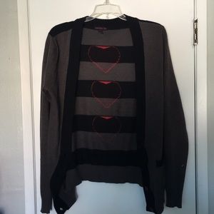 Striped heart cardigan